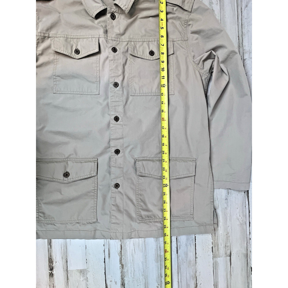 TravelSmith Mens L Khaki Safari Field Jacket Cotton Utility Travel 4 Pocket - Picture 8 of 8